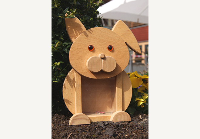Holzspardose Henry der Hase